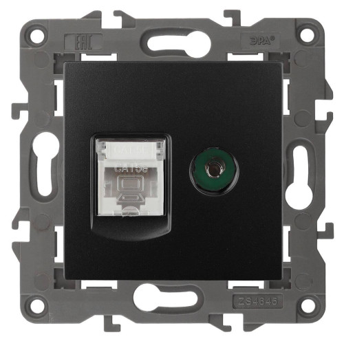 Розетка комбинированная RJ45+TV ЭРА Elegance 14-3110-05 Б0034318 