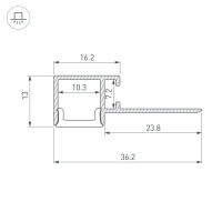  - Профиль FANTOM-BENT-W12-TOP-EDGE-2000 ANOD (Arlight, Алюминий)