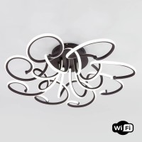  - Потолочный светодиодный светильник Eurosvet Smart Rosca 90236/8 чёрный кофе