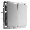 Выключатель Werkel двухклавишный проходной серебряный рифленый WL09-SW-2G-2W 4690389085154 - Выключатель Werkel двухклавишный проходной серебряный рифленый WL09-SW-2G-2W 4690389085154