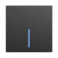  - Выключатель Werkel одноклавишный проходной с подсветкой Графит рифленый WL04-SW-1G-2W-LED 4690389146046