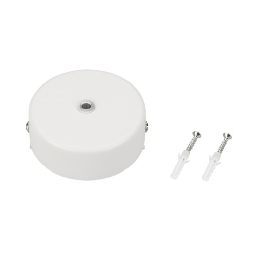 Потолочная чаша MAG-CANOPY-45 (WH) (Arlight, Металл) Потолочная чаша для высоковольтного кабеля магнитных треков MAG-TRACK-4563 и MAG-TRACK-4592. Используется при подвесном монтаже. Материал сталь, цвет белый. Размеры DxH Ø80x20мм.