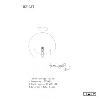  - Настольная лампа iLamp Golden 10213T/1-D200 MGL-WH