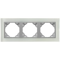 Рамка 3-постовая Efapel Logus 90 Crystal стекло/алюминий 90930 TCA