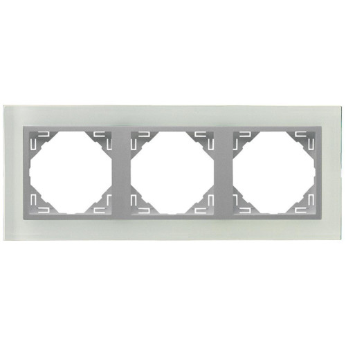 Рамка 3-постовая Efapel Logus 90 Crystal стекло/алюминий 90930 TCA 