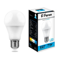  - Лампа светодиодная Feron E27 7W 6400K Шар Матовая LB-91 25446