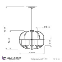  - Подвесная люстра Lumina Deco Monterey LDP 1141-5 BK+MD