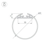  - Профиль SL-ROUND-D60-2000 ANOD (Arlight, Алюминий)