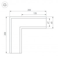 - Угол SL-LINIA65-F (Arlight, Металл)