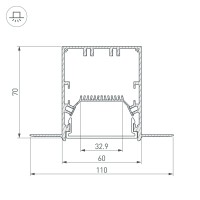  - Профиль SL-LINIA55-FANTOM-2000 ANOD (Arlight, Алюминий)