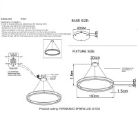  - Подвесная люстра Crystal Lux FERNANDO SP88W LED D1000 COFFEE/BLACK