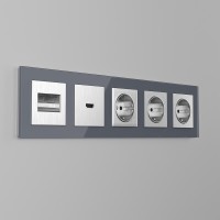  - Рамка Werkel Favorit на 5 постов серый WL01-Frame-05 4690389061295
