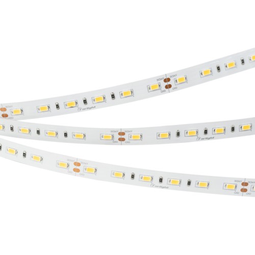 Лента ULTRA-C60-12mm 24V Cool 8K (27 W/m, IP20, 5630, 5m) (Arlight, -) Светодиодная лента ULTRA-C60, открытая. Светодиоды 5630, 60 шт/м (300 шт на 5 м), белая плата, ширина 12 мм, скотч 3M. Цвет ХОЛОДНЫЙ 8000 K, цветопередача CRI>85, угол 120°. Питание 24V, мощность 27 Вт/м (135 Вт на 5 м). Размеры 5000x12x1.5 мм. Мин. отрезок 100 мм, 6 светодиодов. Цена за 1 м. Установка на профиль обязательна!