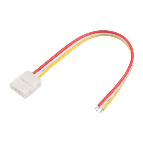 Коннектор выводной FIX-MIX-10mm-150mm-X1 (3-pin) (Arlight, -) Одиночный коннектор с проводом 15см для подключения питания к открытым светодиодным лентам MIX (теплый+холодный) шириной 10мм. Материал - пластик. Максимальный допустимый ток 3А, напряжение до 50 В. Цена за 1шт.