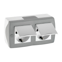  - Розетка 2К+З двойная Mono Electric Octans IP20 16A 250V с крышкой винтовое подключение бело-серый 104-020001-184
