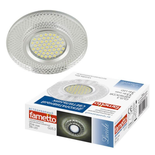 Встраиваемый светильник Fametto Luciole DLS-L154 GU5.3 GLASSY/CLEAR 3D 
