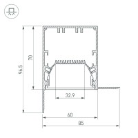  - Профиль SL-LINIA55-FANTOM-EDGE-2000 ANOD (Arlight, Алюминий)