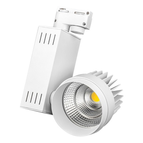 Светодиодный светильник LGD-538WH 25W Warm White (Arlight, IP20 Металл, 3 года) Подвесной светильник для треков/шин 2 провода. Светодиод CREE 25W, цвет ТЕПЛЫЙ 3000K, св.поток 2160-2637 лм, угол 24°. Корпус белый. Мощность 25Вт, питание AC180-240V. Максимальные габариты HxLxW: 220х110х165 мм. Драйвер встроенный 20-43V, 700mA.