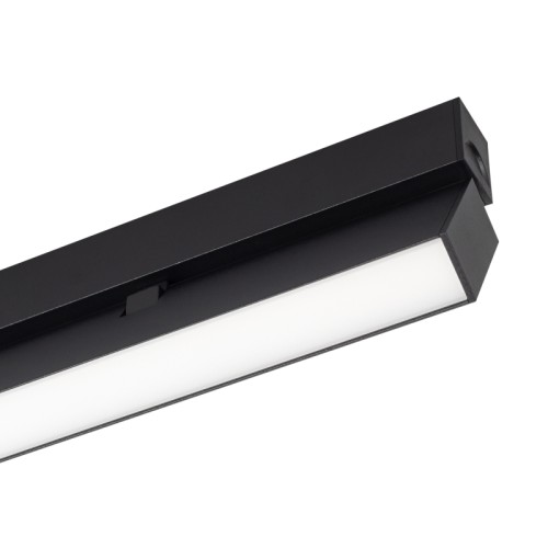 Светильник MAG-FLAT-FOLD-25-S200-6W Day4000 (BK, 100 deg, 24V) (Arlight, IP20 Металл, 5 лет) Светильник поворотный для магнитных треков шириной 25мм, 6Вт. Цвет свечения ДНЕВНОЙ 4000K, световой поток 370лм, угол 100°, CRI>90. Корпус прямоугольный, металл, цвет черный, IP20. Размеры LxWxH 204x20x46мм. Входное напряжение DC24V, мощность 6Вт. Драйвер DС24V/AC230V поставляется отдельно. Диммируется только с 026407, 027633.