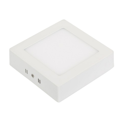 Светильник SP-S145x145-9W Warm White (Arlight, IP20 Металл, 3 года) Накладная квадратная панель 9Вт, цвет ТЕПЛЫЙ БЕЛЫЙ 3000K / 570 лм / 120°/ CRI(Ra)>80. Размер 145x145x40мм. Питание от сети AC 100-240V, драйвер в комплекте (арт.019618, 18-36V, 300mA, 9W).