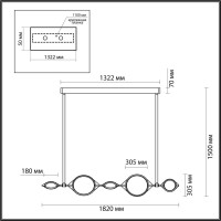  - Подвесной светодиодный светильник Odeon Light Vikema 4995/50L