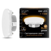  - Лампа светодиодная Gauss GX53 6W 3000K матовая 108008106
