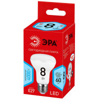  - Лампа светодиодная ЭРА E27 8W 4000K матовая ECO LED R63-8W-840-E27 Б0020636