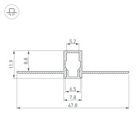  - Профиль SL-LINIA8-FANTOM-2000 ANOD (Arlight, Алюминий)