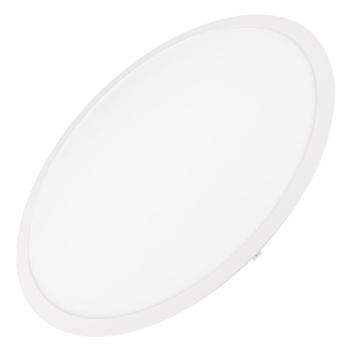 Светильник DL-EDGE-R600-50W Day4000 (WH, 115 deg, 230V) (Arlight, IP40 Металл, 3 года) Встраиваемая круглая тонкая панель. Мощность 50 Вт, св. поток 3990 лм, 80 лм/Вт, дневной 4000 K, CRI>80, угол 115°, напряжение питания 230 В. Белый круглый корпус из алюминия, экран PMMA+PS, степень защиты IP40. Размер: диаметр 600 мм, высота 18 мм. Монтаж встраиваемый, установочное отверстие: диаметр 586 мм. Драйвер 33-40 В, 1200 мА, пульсация 