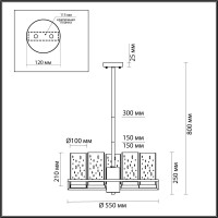  - Подвесная люстра Odeon Light Kavo 4817/5