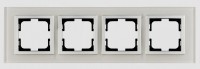  - Рамка 4-постовая Mono Electric Style Glass белое стекло 107-710000-163