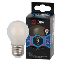  - Лампа светодиодная филаментная ЭРА E27 9W 4000K матовая F-LED P45-9w-840-E27 frost Б0047030