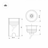  - Светильник KT-AQUA-R45-3W White6000 (SL, 45 deg, 12V) (Arlight, Герметичный)