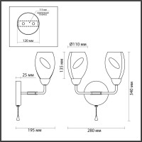  - Бра Lumion Fawn 5208/2W