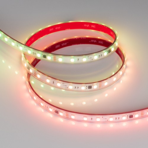 Лента герметичная SPI-PFS-B60-12mm 24V RGB-PX6-BPT (12 W/m, IP68, 5060, 5m) (Arlight, бегущий огонь) 