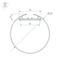 - Профиль SL-ROUND-D120-2000 ANOD (Arlight, Алюминий)