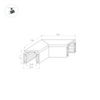  - Коннектор угловой MAG-ORIENT-CON-2620-L90 (BK) (Arlight, IP20 Металл, 3 года)