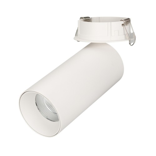 Светильник SP-POLO-BUILT-R65-8W Warm3000 (WH-WH, 40 deg) (Arlight, IP20 Металл, 5 лет) Встраиваемый откидной светильник 8Вт, белый круглый корпус, белая вставка, металл.
Цвет свечения ТЕПЛЫЙ БЕЛЫЙ 3000K, св.поток 570лм, CRI(Ra)>80, угол 40°. Размер DxH Ø65x174мм, встроенный драйвер PRI:220-240VAC, SEC:DC 200mA 30-43V, 8Вт. Установка в отверстие Ø75мм.