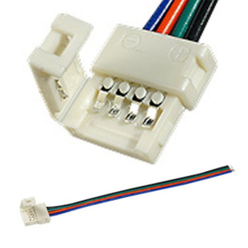 Коннектор выводной FIX-RGB10-1-15cm (Arlight, -) Разъем с фиксатором для подключения питания к светодиодным RGB лентам шириной 10мм. Одна сторона - 2-х контактный разъем, другая - провод 15см. Максимальный допустимый ток 4А. Не подавайте на разъем ток выше допустимого!
