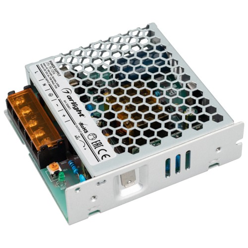 Блок питания JTS-75-12-FA (12V, 6A, 72W) (Arlight, IP20 Сетка, 3 года) Источник напряжения с гальванической развязкой для светодиодных изделий. Входное напряжение 100-240 VAC. Выходные параметры: 12 В, 6 А, 72 Вт. Встроенный PFC >0,5. Негерметичный алюминиевый сетчатый корпус IP 20. Габаритные размеры длина 104 мм, ширина 97 мм, высота 30 мм. Гарантийный срок 3 лет. Минимальный размер партии - 504 шт.
