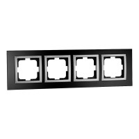  - Рамка 4-постовая Mono Electric Style Glass чёрное стекло 107-720000-163