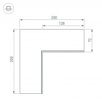  - Угол SL-LINIA55-FANTOM внутренний (Arlight, Металл)