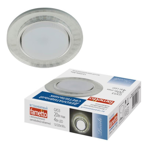 Встраиваемый светильник Fametto Luciole DLS-L157 GX53 GLASSY/CLEAR 3D 