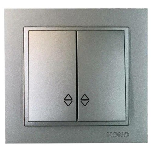 Выключатель двухклавишный Mono Electric Despina IP20 10A 250V антрацит 102-242423-111 