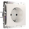 Розетка Werkel с заземлением и шторками перламутровый рифленый WL13-SKGS-01-IP44 4690389124341 - Розетка Werkel с заземлением и шторками перламутровый рифленый WL13-SKGS-01-IP44 4690389124341