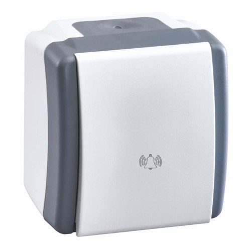 Кнопка звонка Mono Electric Octans IP54 бело-серый 154-020001-107 