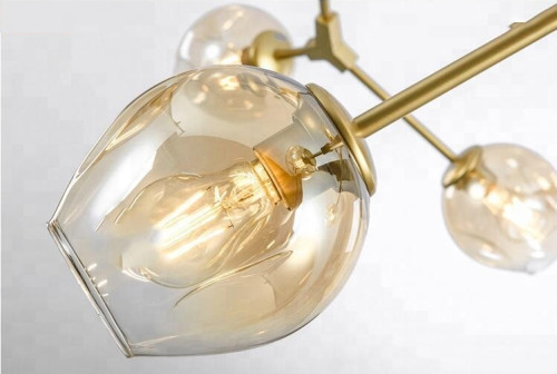 Люстра Bubble 7 gold/amber 