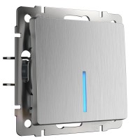 Выключатель Werkel одноклавишный проходной серебряный рифленый WL09-SW-1G-2W 4690389085116
