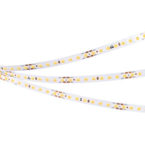 Лента COB-X128-8mm 24V Warm3000 (9.6 W/m, IP20, DOT, 5m) (Arlight, Открытый) Лента COB с видимой световой точкой. Светодиод Point Light, 128 шт/м (640 шт на 5 м), белая плата, ширина 8 мм, скотч 3M. Цвет ТЕПЛЫЙ 3000 K, цветопередача CRI>80, угол 160°. Питание 24 В, мощность 9.6 Вт/м (48 Вт на 5 м). Размеры 5000x8x1.2 мм. Мин. отрезок 62.5 мм, 8 светодиодов. Цена за 1 м.