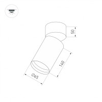  - Светильник SP-POLO-SURFACE-FLAP-R65-8W Warm3000 (BK-BK, 40 deg) (Arlight, IP20 Металл, 5 лет)